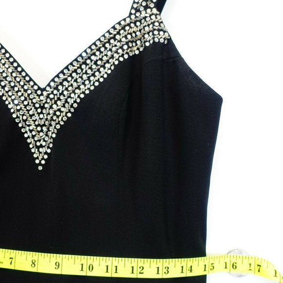 VINTAGE ROSE TAFT Black Evening Dress‎ MEDIUM Sweetheart Beaded Embellished - Picture 8 of 11